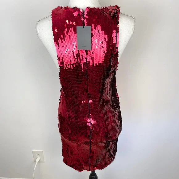 NBD Bexley Sequin Shift Dress In Raspberry Red Size XXS New - Picture 9 of 16